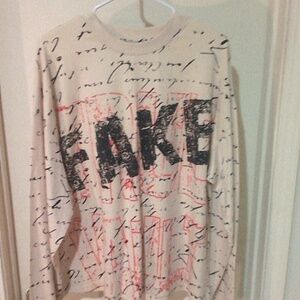 Graphic Long Sleeve Shirt with Text Design